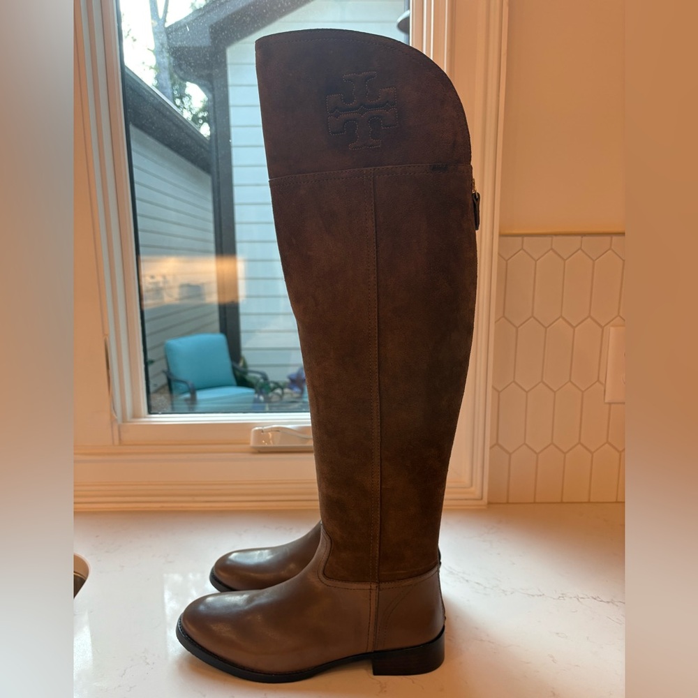 NWOT Tory Burch Simone Brown Suede Over the Knee Boots. Size 10.5. Retail $595.